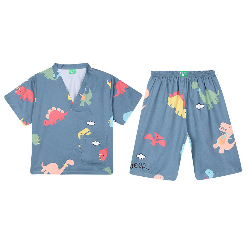 纯棉儿童汗蒸服宝宝浴服浴衣桑拿服按摩服居家服男女童装卡通全棉