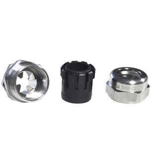 蓝江LAND 加厚屏蔽电缆固定头EMC金属防磁波防水接头铜镀镍格兰头