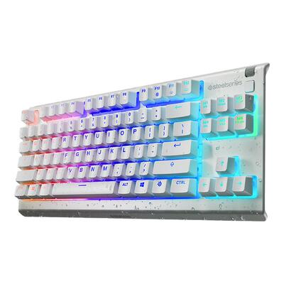 SteelSeries赛睿Apex 3 TKL白色游戏键盘防水防尘电竞专用键盘