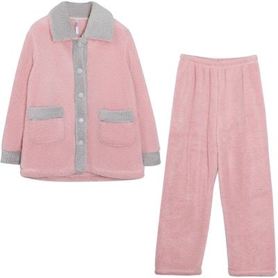 红豆加厚保暖法兰绒睡衣