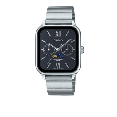 Casio卡西欧月相小方块手表学生电子石英非智能机械表MTP-M305D