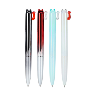 晨光开芯猫按动中性笔学生用速干黑0.5微重力双珠子弹头可爱高颜值创意渐变色黑科技摇手出芯减解压好运水笔