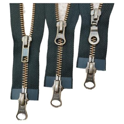 双开尾拉链ykk青古铜外套门襟