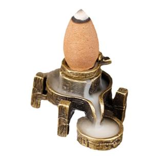 时来运转佛手莲花倒流香熏炉左右逢源倒流香托推石磨禅意合金香炉