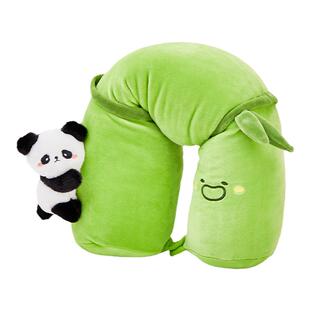 TheGreenParty熊猫u型枕毛绒抱枕女孩午睡觉高铁飞机护颈礼物公仔