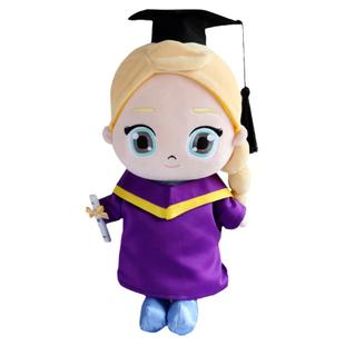 幼稚园毕业袍 公仔袍 博士帽 猪猪娃娃 紫色袍 男生女生毕业礼物