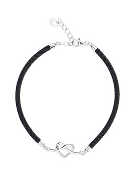 红绳心形手链本命年情侣925银