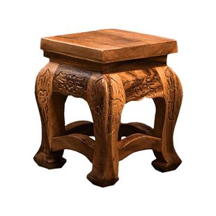 实木小方凳中式家用创意客厅原木换鞋小凳子简约矮凳原木风小板凳