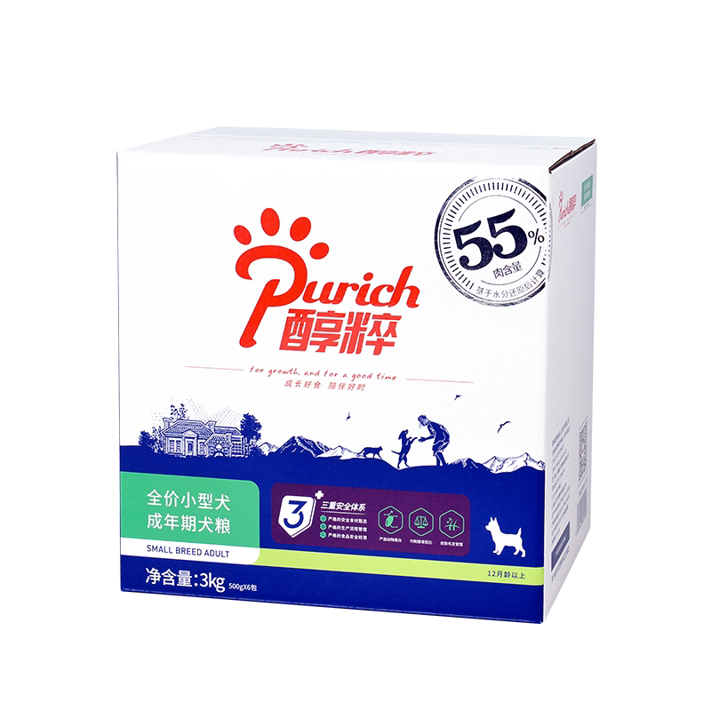 醇粹狗粮泰迪小型成犬粮专用3kg天然比熊博美雪纳瑞美毛泪痕纯粹