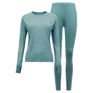 灰壳美利奴羊毛速干保暖内衣打底套装秋衣秋裤女款冬季滑雪贴身层