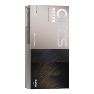 OKCS菁彩染发霜天然染发膏植物染发剂男女生显白黑茶亚麻灰棕严格