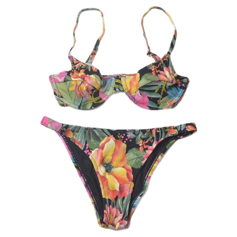 澳洲品牌Par***性感钢托胸聚拢印花比基尼度假沙滩bikini女款