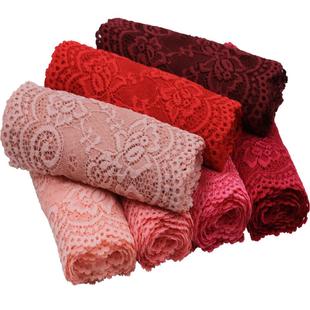 柔软弹力蕾丝布料花边辅料宽配件 diy衣服裙摆加长装饰白黑色裙边