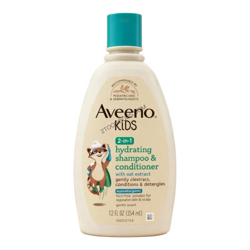 Aveeno Kids2合1保湿洗发护发露354ml燕麦精华配方温和清洁温和版