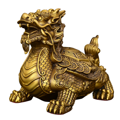 黄铜龙龟摆件八卦龟龙九子金钱龟