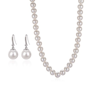 珍珠项链女妈妈款耳环套装首饰纯银颈链耳饰耳钉高级感礼物送妈妈