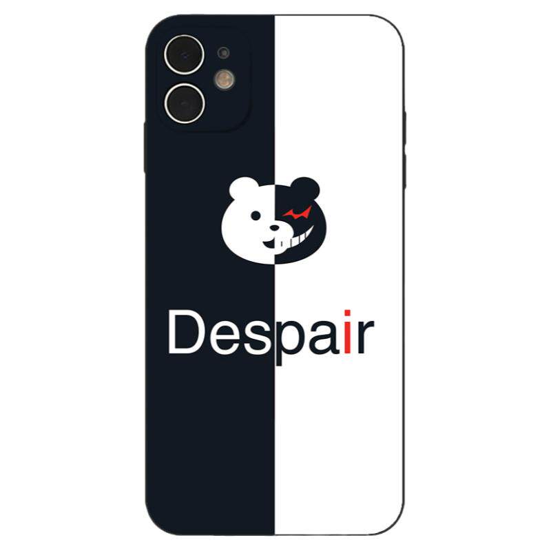 弹丸论破黑白熊14日系适用iPhone16小众11/12/13苹果15ProMax全包手机壳华为荣耀OPPO小米VIVO安卓保护套软壳