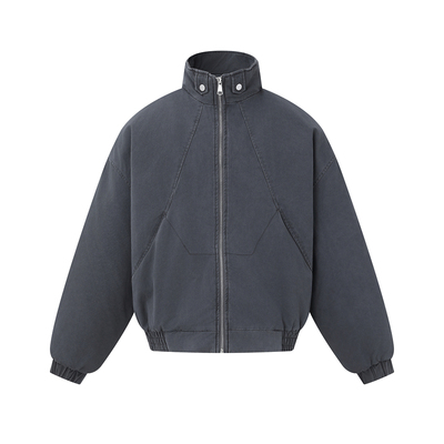 立领加厚工装夹克棉服男款2025新款美式复古宽松保暖冬季外套男