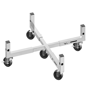 伸缩款特厚不锈钢方形周转车运输移动保温桶架蒸笼架带刹车