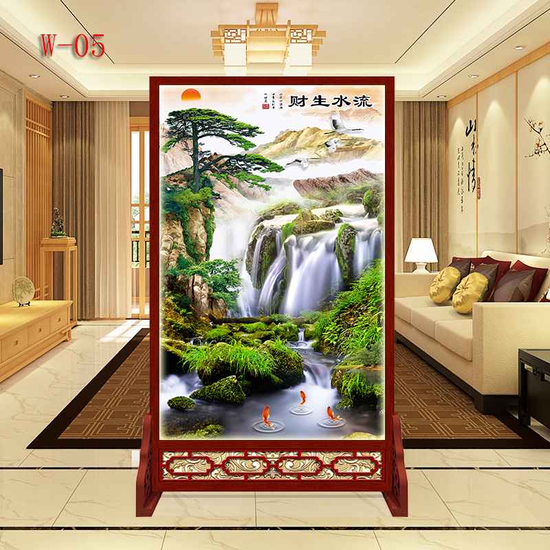 山水国画屏风隔断入户客厅办公餐厅卫生间遮挡2024年新款座屏