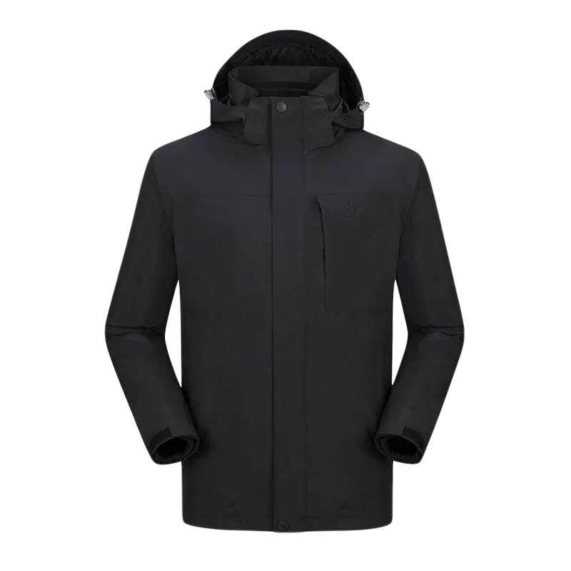 骆驼户外三防黑色冲锋衣男女三合一可拆卸防风防水外套进藏登山服