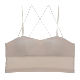 梧桐本色简言短款吊带小背心带胸垫春夏打底上衣抹胸内衣 WX23102