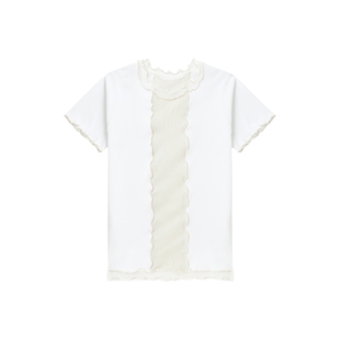 RAY BEAMS女装合身短袖上衣2025夏季新款时尚甜辣拼色拼接上衣