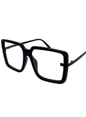 韩系素颜磨砂超大框时尚镂空眼镜