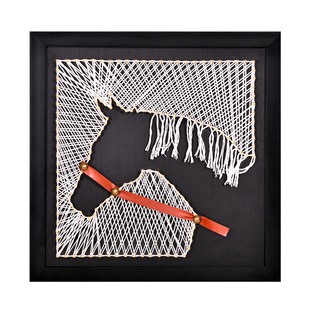 钉子绕线画diy手工定制制作材料包 马头绕绳画创意礼物立体弦丝画