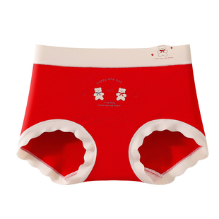 马年纯棉女童内裤益生菌发育期少女喜庆红儿童内裤女孩小平角裤
