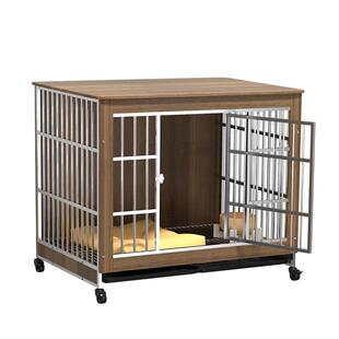 不锈钢狗笼木质家用室内大型犬带厕所宠物狗狗小型犬中型犬狗笼子