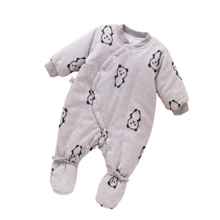 婴儿衣服宝宝夹棉连体衣冬天包脚外出服冬装新生幼儿a类连脚棉衣