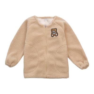 泰迪绒罩衣女宝宝加绒加厚画画衣