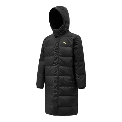 PUMA彪马冬季新款男子长款羽绒服休闲运动黑色连帽外套692851-01