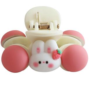 可爱发夹儿童女兔子草莓卡通抓夹发卡女孩中号公主头鲨鱼夹子头饰