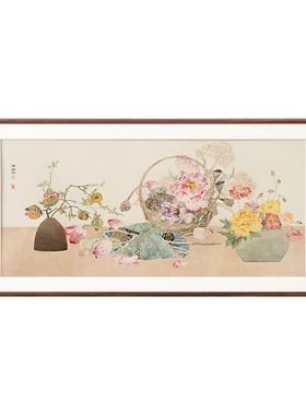涂颜利 花卉装饰画宋式美学新中式客厅卧室餐厅民宿酒店茶室挂画