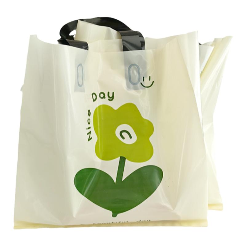 加大号米白色化妆品手提袋定制服礼品袋/塑料袋