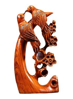 花梨木喜上眉俏桌面招财摆件