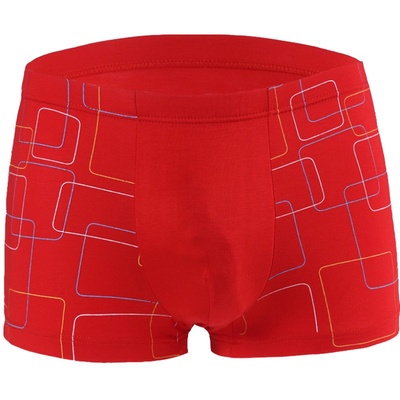 本命年大红色男士内裤加肥加大码
