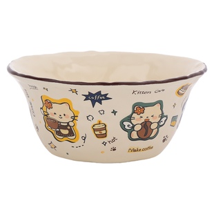 鹿谷川菜盘水果盘子一人食陶瓷饭碗甜品沙拉碗早餐酸奶碗手握杯子