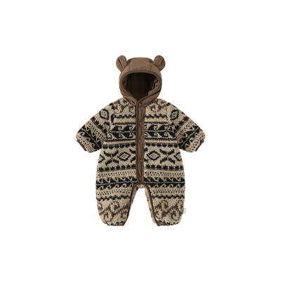 婴儿衣服宝宝冬装夹棉连体衣