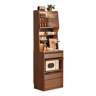 形影家具全实木餐边柜小户型高柜厨房靠墙储物柜置物柜窄边茶水柜