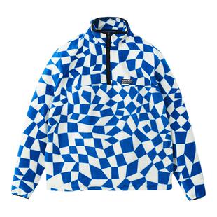 GRAMICCI小野人 格子花纹保暖羊羔绒夹克宽松抓绒外套休闲卫衣