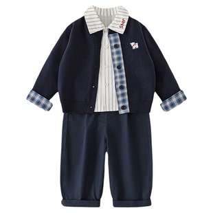 周岁男宝礼服秋季男童衬衫套装夏季小少爷生日宴服装抓周宝宝衣服