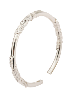 轻奢小众花丝银镯子送女朋友