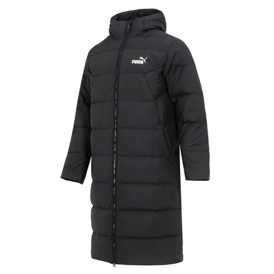 彪马男装保暖连帽运动长款羽绒服