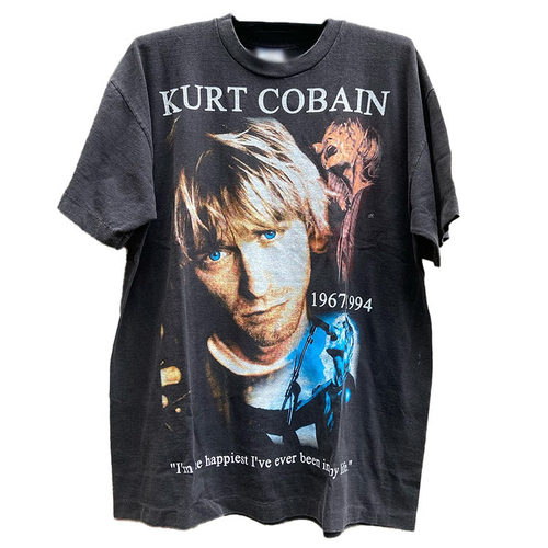 Kurt Cobain人像印花短袖T恤Cityboy西海岸质感潮牌重磅纯棉半袖