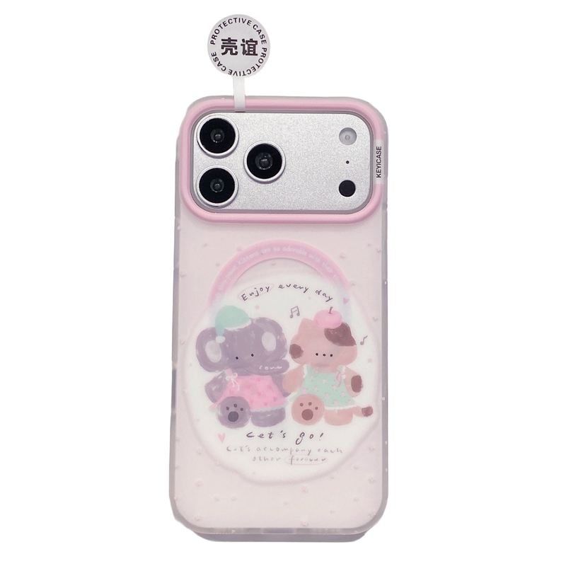 壳谊KEYICASE大象小熊适用iphone苹果17promax卡通16pro包相机AI键15可爱14小众13女生磨砂抗指纹磁吸手机壳