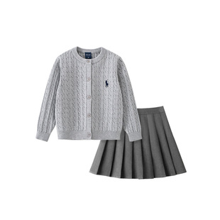 sesameclub女童春季套装2026新款儿童jk裙子大童女孩毛衣外套秋冬