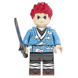 中国积木鬼灭之刃魔兽世界圣斗士魔神猎人福音战拼插积木人仔玩具